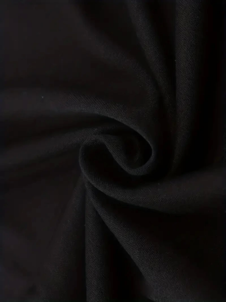 Baskılı Oversize Bisiklet Yaka T-shirt - Siyah