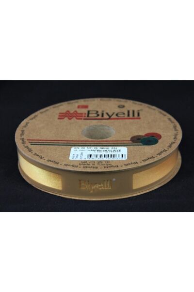 Biye Saten Katlı 034 Sarı 2 cm 25 Metre %100 Polyester