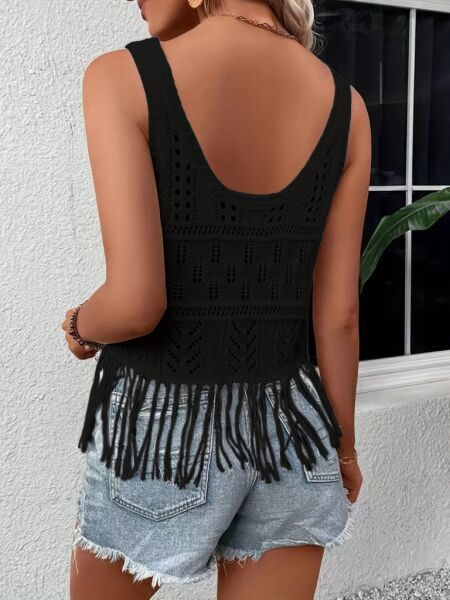 Kadın Askılı Yuvarlak Yaka önden Düğmelipüsküllü Triko Bluz