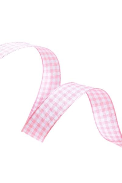 Tafta Ekoseli Kurdele 25 mm Pudra 5 Metre