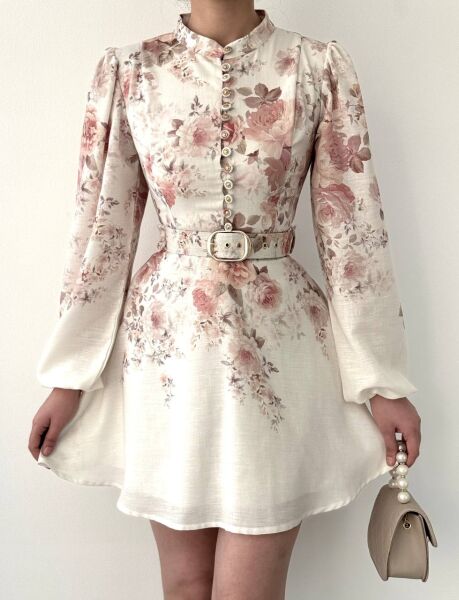 Simsor Çiçekli Elbise