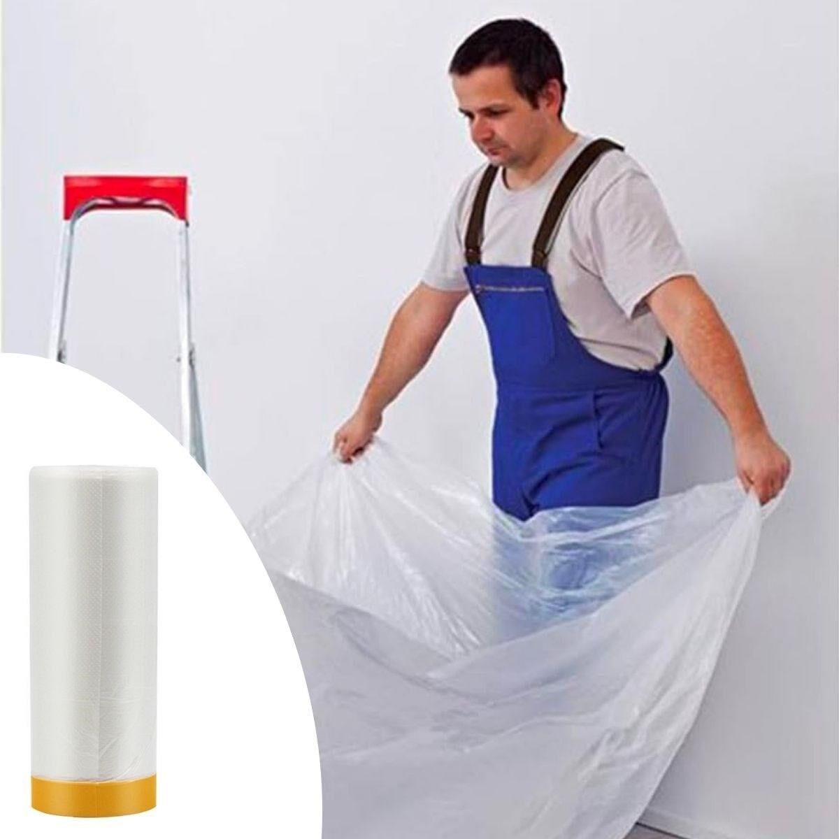 BUFFER® Boya Badana Eşya Koruma Hışır Örtüsü 280cm x 15 mt Yapışkanlı Hışır Örtü