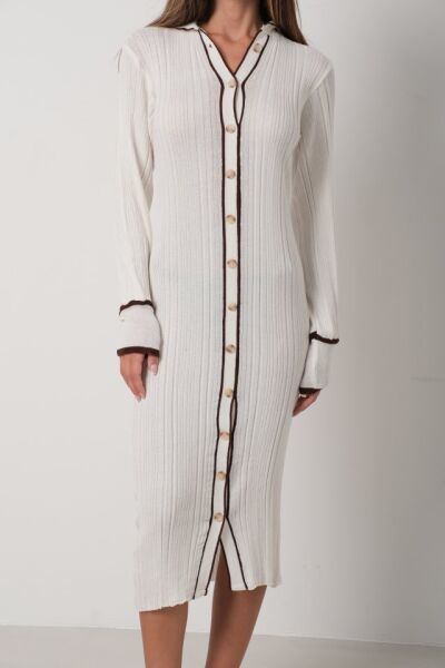 Polo Yaka Düğmeli Elbise