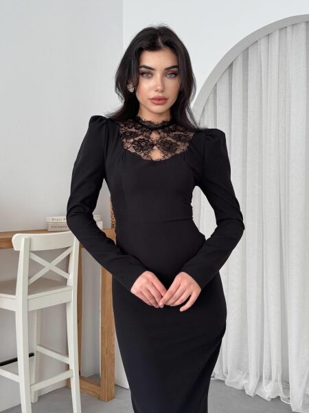 Port Dantel Detay Elbise