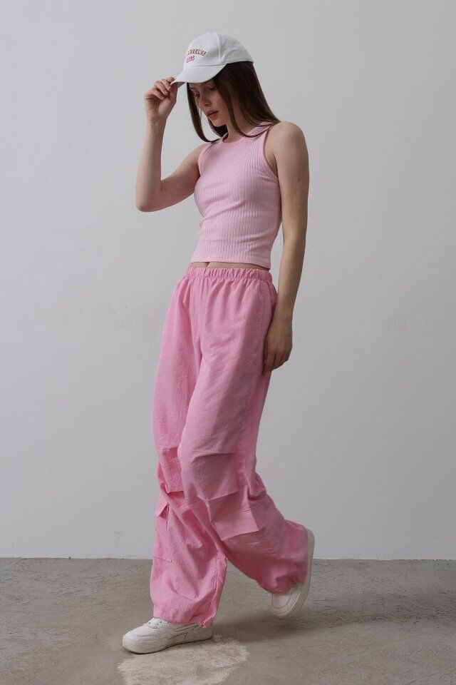 Paraşüt Cargo Pantolon - Pembe
