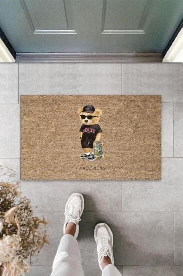Bej Kapı Önü Paspası Skate King Ayıcık Desen K-3313