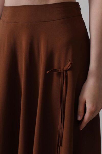 Fiyonk Kloş Etek - Kahve