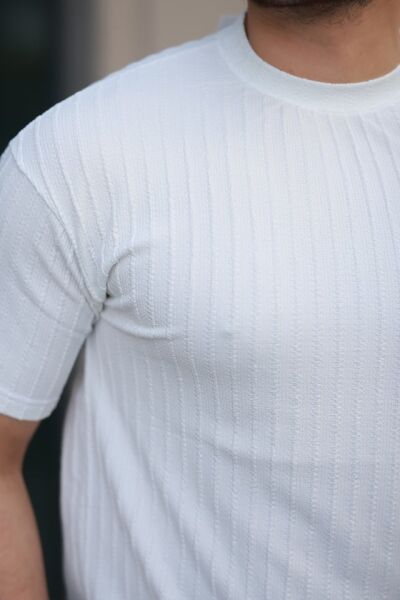 Erkek Kısa Kollu örgü Kumaş Bisiklet Yaka T-shirt