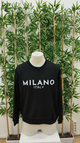 Erkek Uzun Kollu Bisiklet Yaka Milano Yazılı Iki Iplik Bluz