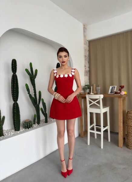 Alyosa Çiçek Detaylı Elbise