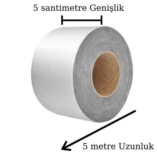 BUFFER® Yüksek Sıcaklık Dayanan Su Geçirmez Çatı Boru Duvar Çatlak Onarıcı Yapışkan Bant Folyo 5 cm