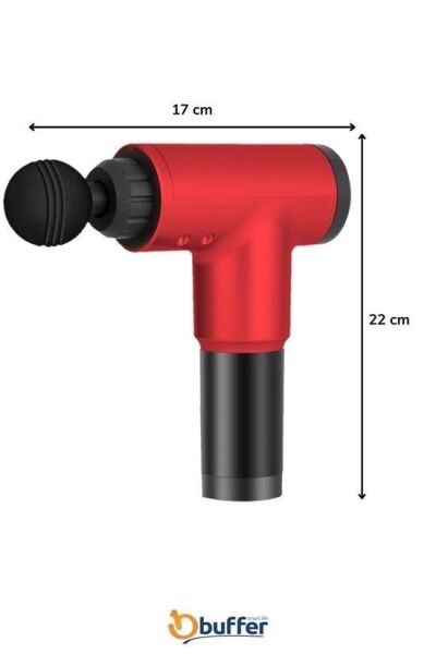 BUFFER® 4 Başlıklı 6 Seviye Hız Ayarlı Vurmalı Kas Yoğurmalı Titreşimli Masaj Tabancası Aleti