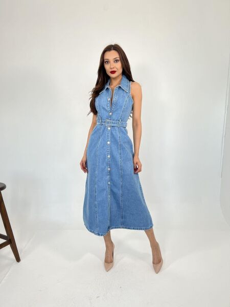 6969 KOT ELBİSE-MAVİ