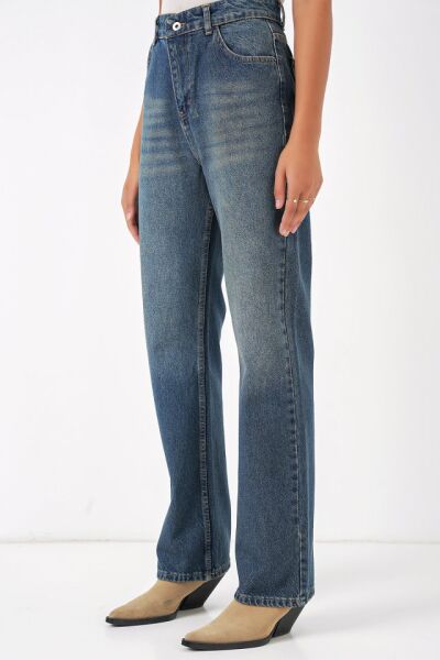 6687 Bol Paça Kot Pantolon - İndigo