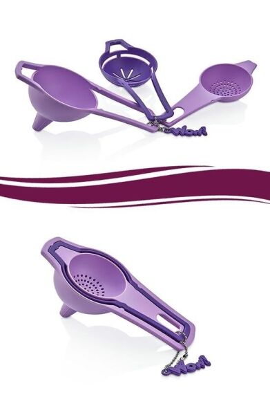 BUFFER® Pratik Yumurta Süzgeci Mini Süzgeç Huni Seti Hepsi Bir Arada