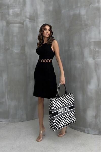 Estelya Cut Out Mini Elbise 2571-01