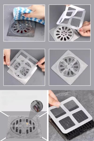 BUFFER® 10'lu Banyo ve Mıutfak Lavabo Koku Önleyici ve Haşere Böcek Önleyici Gider Filtresi
