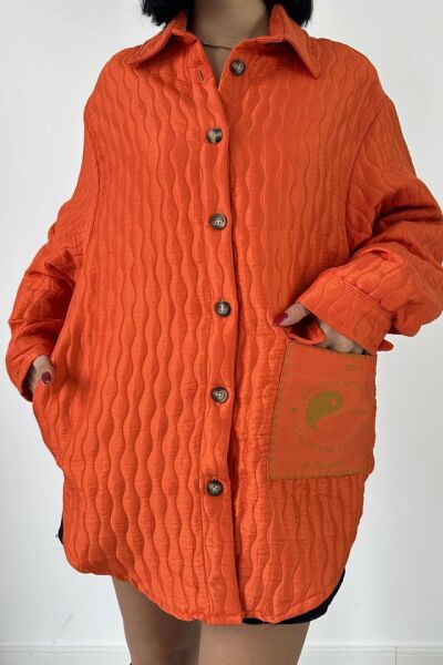 Oranj Cepli Kapitone Gömlek