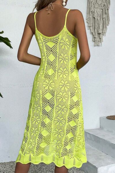 Kadın Ince Askılı Triko Elbise