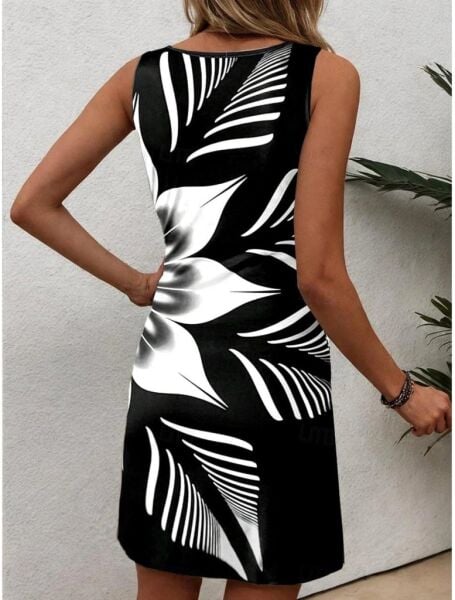 Kadın Askılı Yuvarlak Yaka çiçek Desenli Dalgıç Elbise