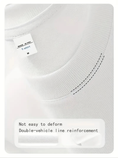 Baskılı Oversize Bisiklet Yaka T-shirt - Beyaz