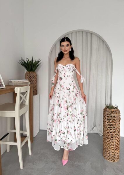 Poses Omuz Bağlamalı Elbise