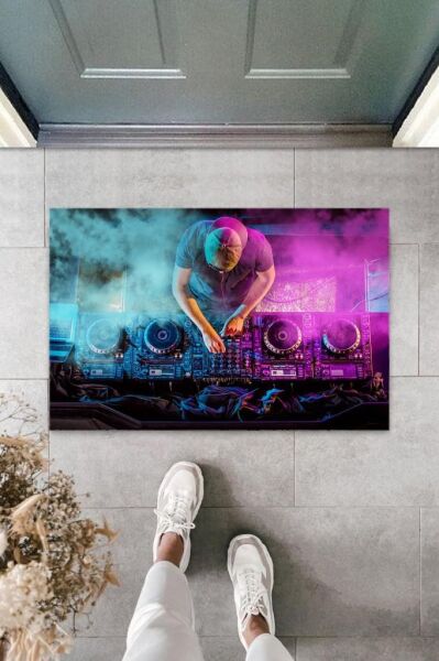 Dijital Baskı Renkli Dj Kapı Paspası K-2108