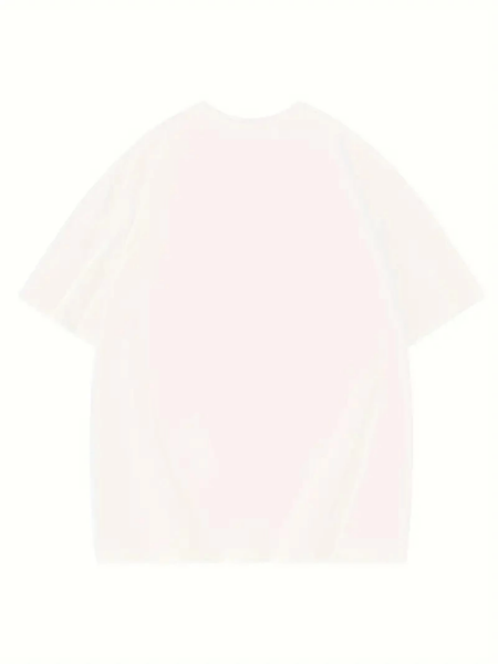 Thousand Baskılı Oversize Bisiklet Yaka T-shirt - Beyaz