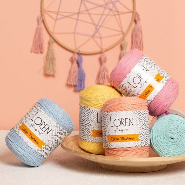 Loren Cotton Macrame Turuncu - R096 - 34370