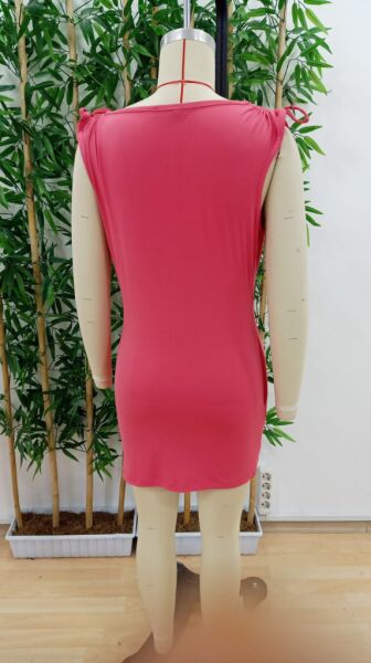 Kadın Kruvaze Yaka Büzgü Ve Aksesuar Detay Sandy Mini Elbise