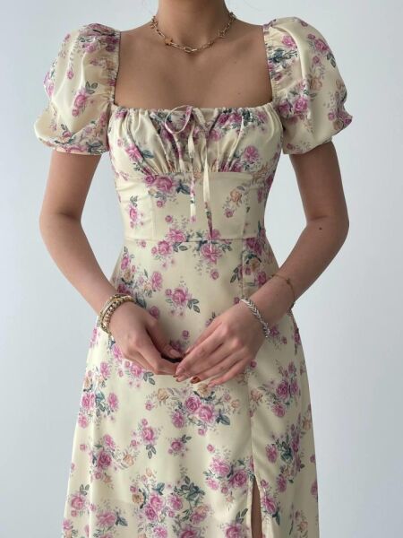 Zeze Balon Kol Elbise