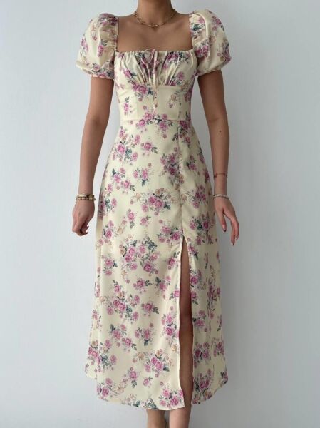 Zeze Balon Kol Elbise