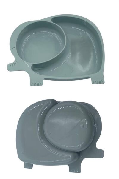 BUFFER® Bebek ve Çocuk için Sevimli Fil Model Desenli Yemek Bebek Mama Kabı Bölmeli Tabak