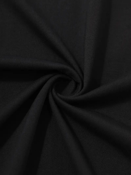 Baskılı Oversize Bisiklet Yaka T-shirt - Siyah