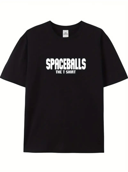 Baskılı Oversize Bisiklet Yaka T-shirt - Siyah