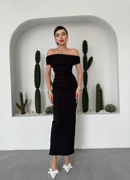 Milan Madonna Yaka Kalem Elbise