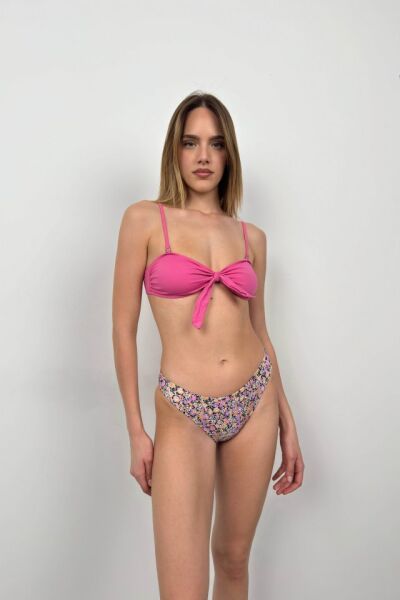 Fiyonk Detay Çiçekli Bikini Takım
