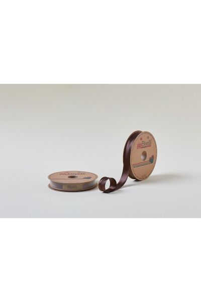 Biye Saten Katlı 084 Kahverengi 2 cm 25 Metre %100 Polyester