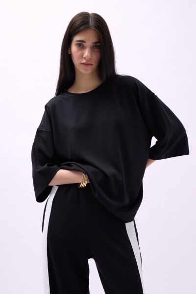 Bisiklet Yaka Oversize T-Shirt