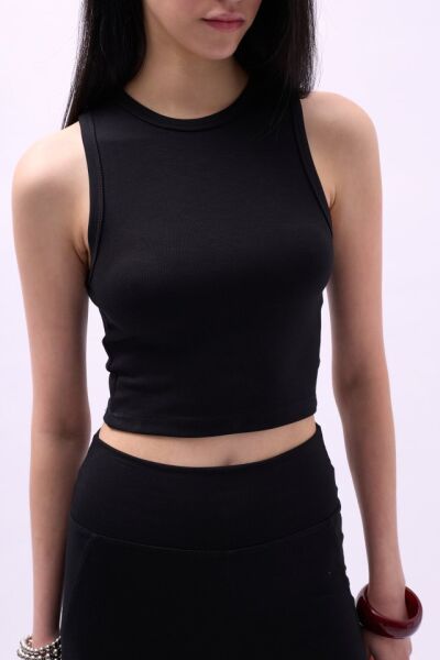 Yüzücü Yaka Crop Bluz