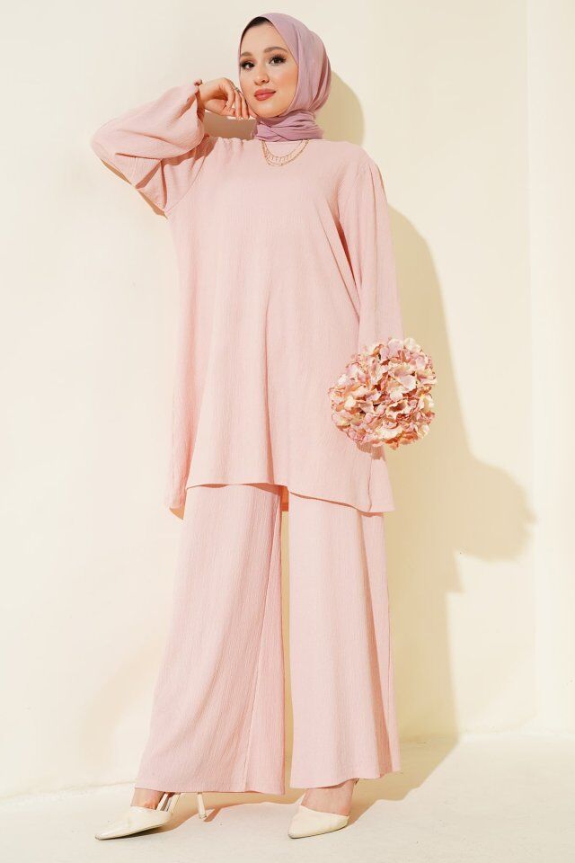 Pudra Tunik Pantolon Alt Üst Takım 6663
