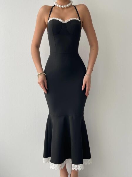 Monea Boyundan Bağlamalı Elbise