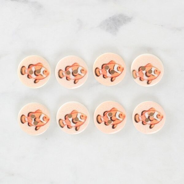 Loren Crafts 8'li Balık Düğme - 1157