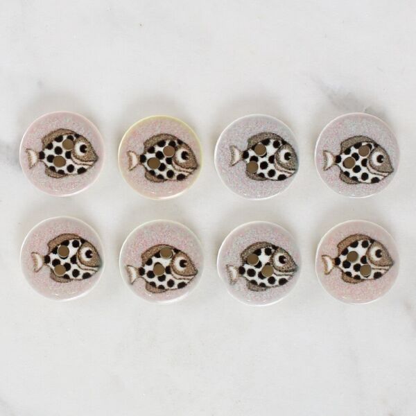 Loren Crafts 8'li Balık Düğme - 1164