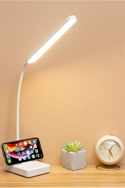 BUFFER® İnce Uzun USBli Dokunmatik 3 Kademeli 360 Derece Özel Göz Korumalı led Lityum Masa Lambası