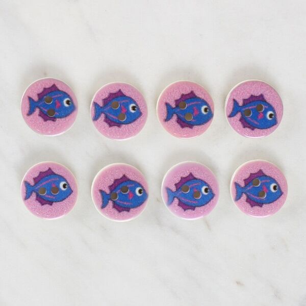 Loren Crafts 8'li Balık Düğme - 1186