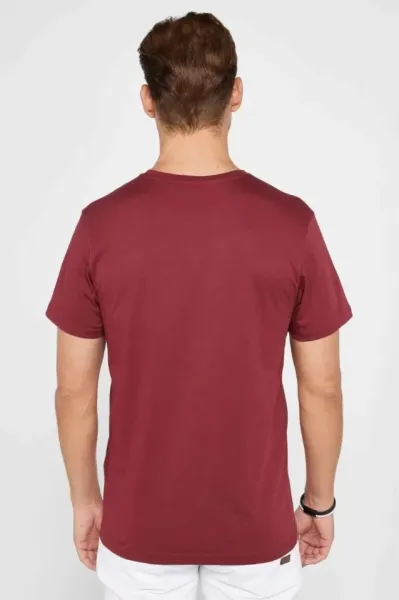 Unisex Düz Biskilet Yaka Oversize T-shirt - Bordo