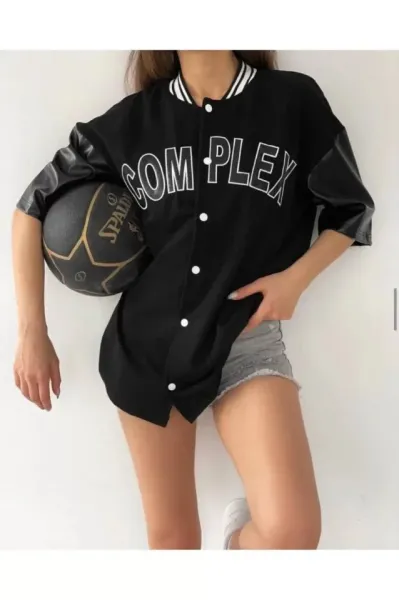 Complex Kolej Oversize T-shirt - Siyah