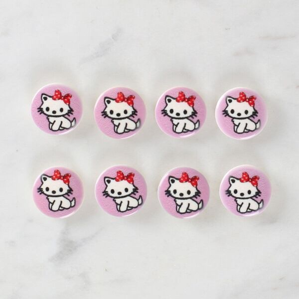 Loren Crafts 8'li Kedi Düğme - 1064