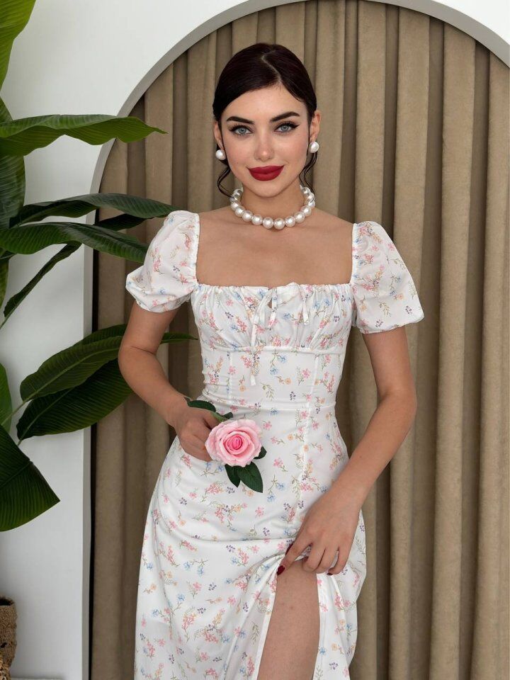 Zeze Balon Kol Elbise